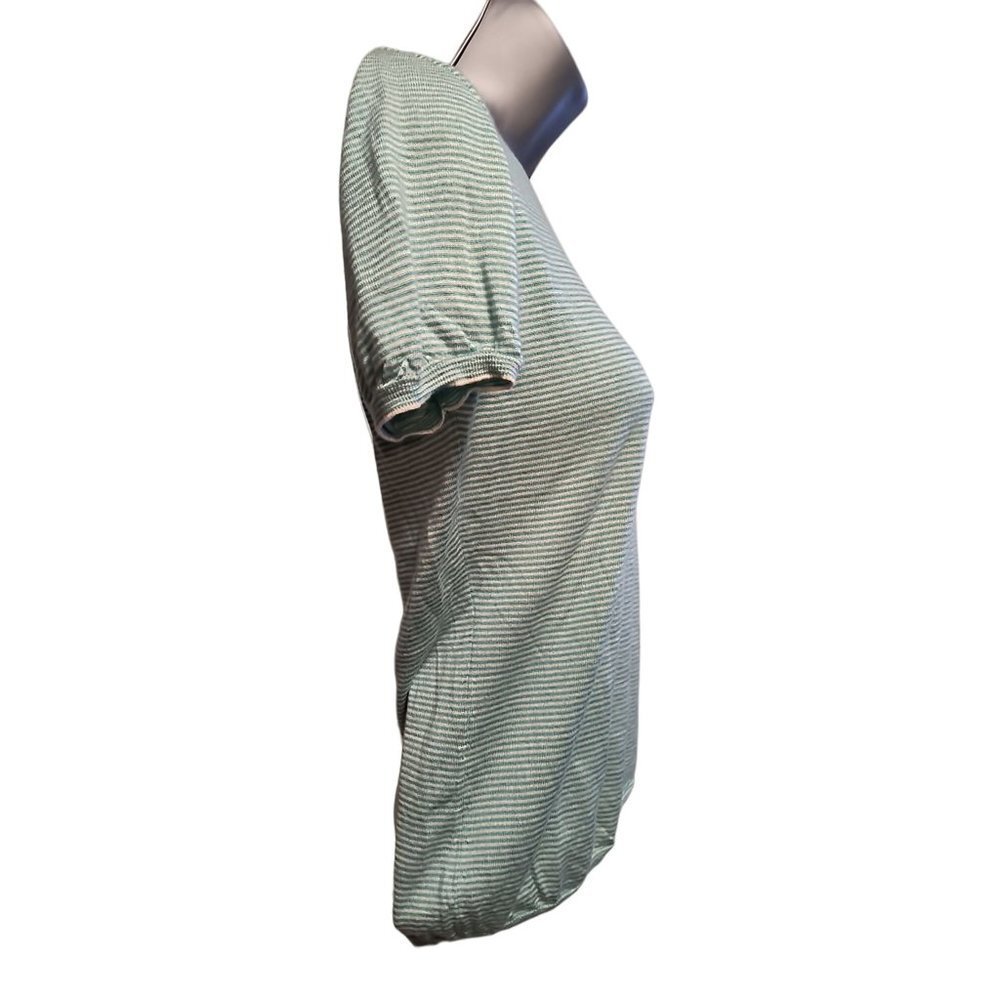 AKRIS Silk Cotton Blend Pullover Short Sleeve Round Neck Knit Blouse Size US 8 - Picture 3 of 6